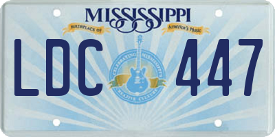 MS license plate LDC447