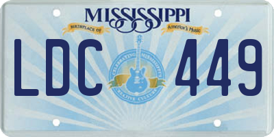 MS license plate LDC449