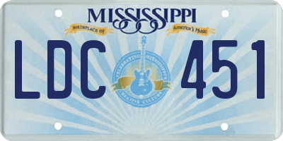 MS license plate LDC451