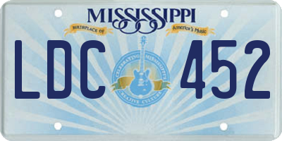MS license plate LDC452