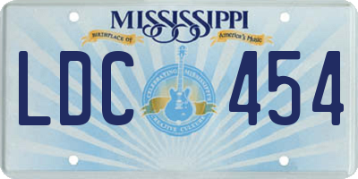 MS license plate LDC454