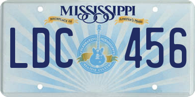 MS license plate LDC456