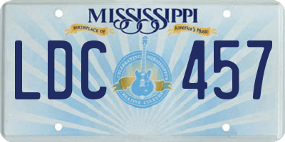 MS license plate LDC457