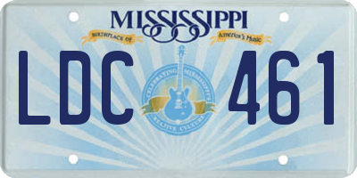 MS license plate LDC461