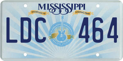 MS license plate LDC464