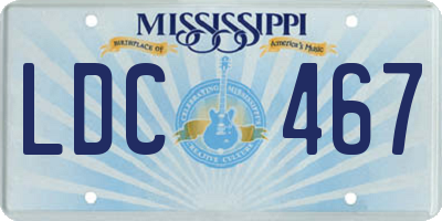 MS license plate LDC467