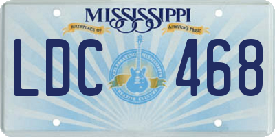 MS license plate LDC468