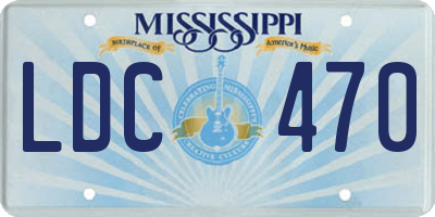 MS license plate LDC470