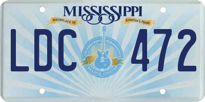 MS license plate LDC472