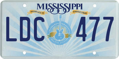 MS license plate LDC477