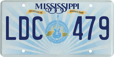 MS license plate LDC479