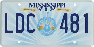MS license plate LDC481