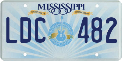 MS license plate LDC482