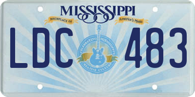 MS license plate LDC483