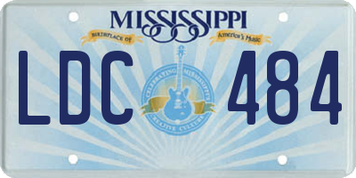 MS license plate LDC484