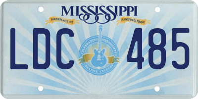 MS license plate LDC485
