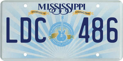 MS license plate LDC486