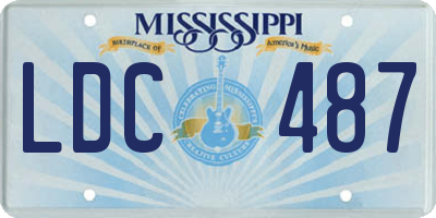 MS license plate LDC487