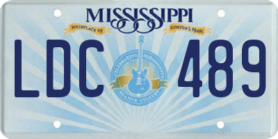 MS license plate LDC489