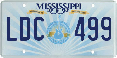 MS license plate LDC499