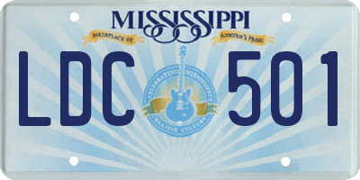 MS license plate LDC501