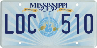 MS license plate LDC510