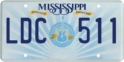 MS license plate LDC511