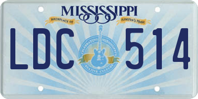 MS license plate LDC514