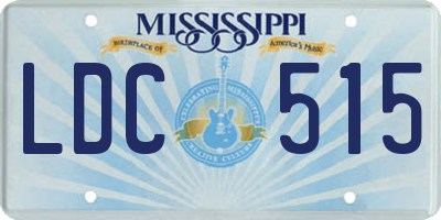MS license plate LDC515