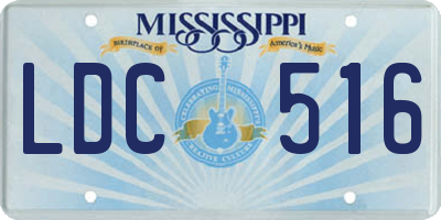 MS license plate LDC516