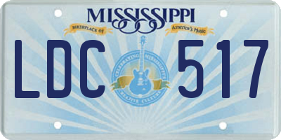 MS license plate LDC517