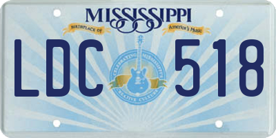 MS license plate LDC518