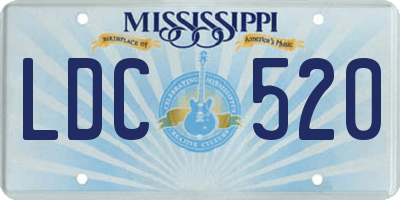 MS license plate LDC520