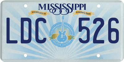 MS license plate LDC526