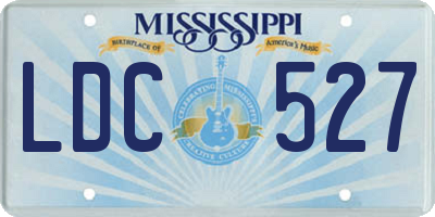 MS license plate LDC527