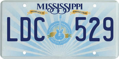 MS license plate LDC529
