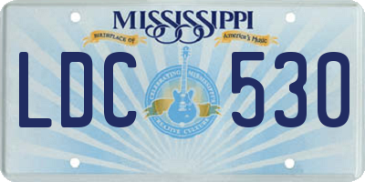MS license plate LDC530