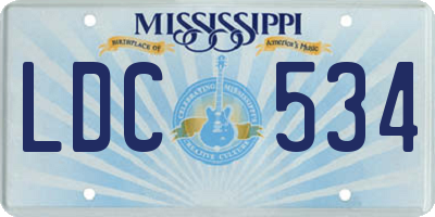 MS license plate LDC534