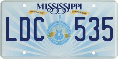 MS license plate LDC535