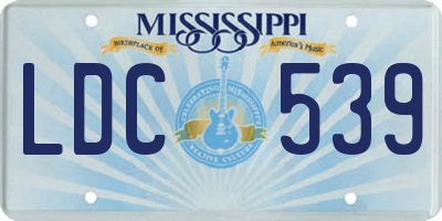 MS license plate LDC539
