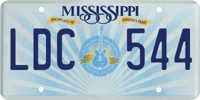 MS license plate LDC544