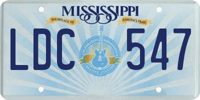 MS license plate LDC547