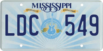 MS license plate LDC549