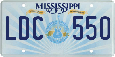 MS license plate LDC550