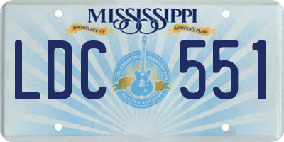 MS license plate LDC551