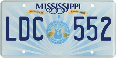 MS license plate LDC552