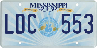 MS license plate LDC553