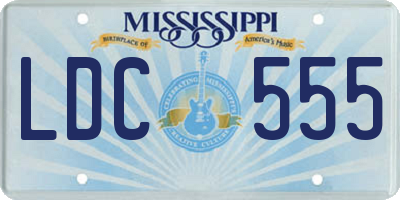 MS license plate LDC555