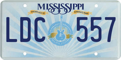 MS license plate LDC557