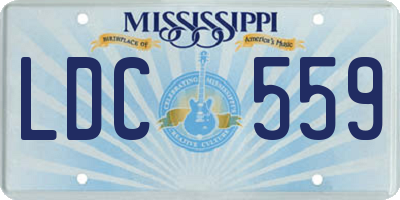 MS license plate LDC559